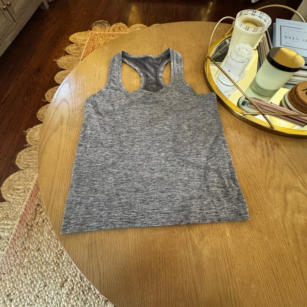 Lulu Gray Racerback Tank Top